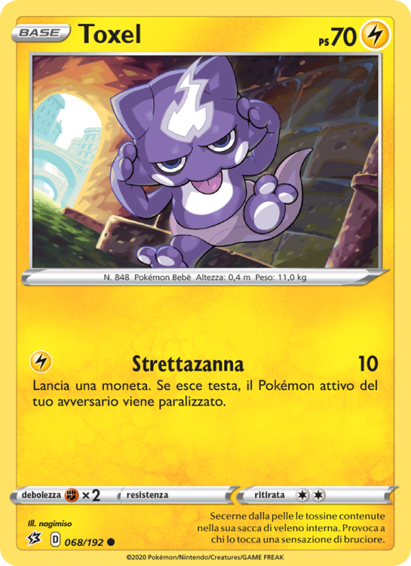 Toxel 068/209 — Fragore Ribelle (Italian Pokémon TCG card)