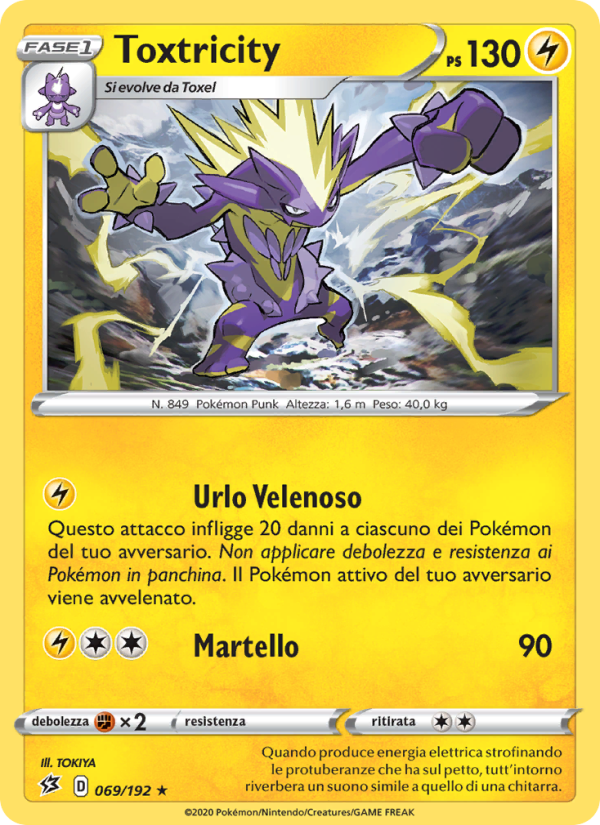 Toxtricity 069/209 — Fragore Ribelle (Italian Pokémon TCG card)