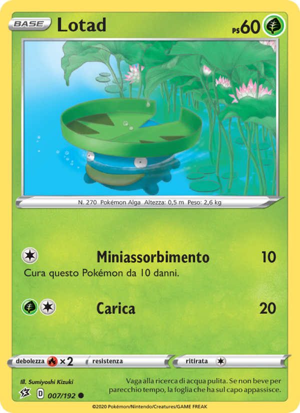 Lotad 007/209 — Fragore Ribelle (Italian Pokémon TCG card)