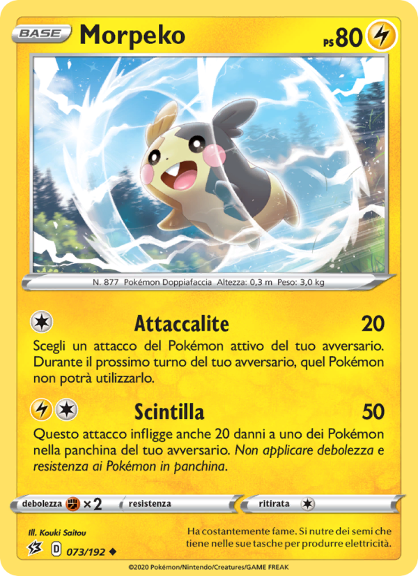 Morpeko 073/209 — Fragore Ribelle (Italian Pokémon TCG card)
