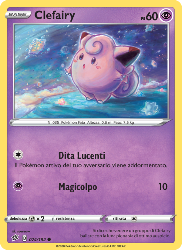 Clefairy 074/209 — Fragore Ribelle (Italian Pokémon TCG card)