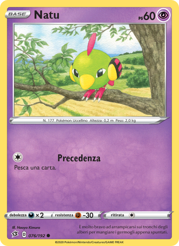 Natu 076/209 — Fragore Ribelle (Italian Pokémon TCG card)