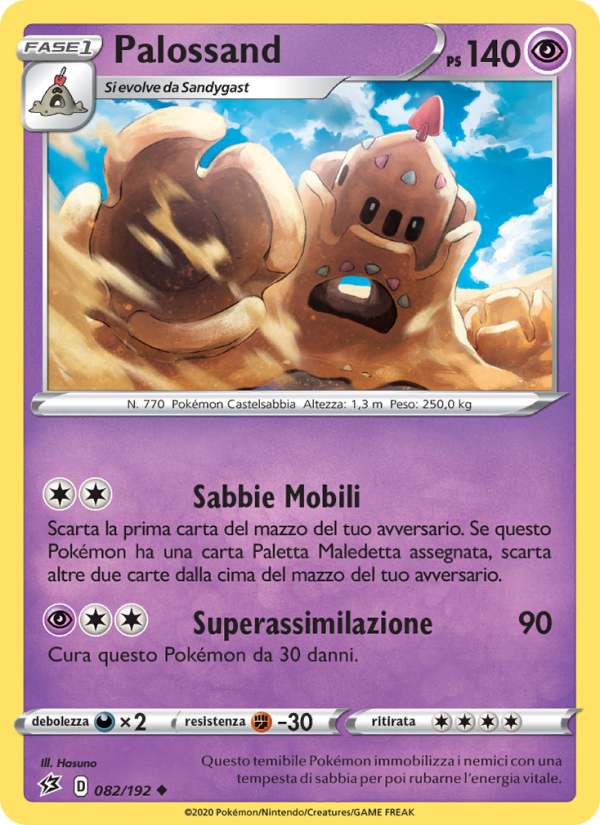 Palossand 082/209 — Fragore Ribelle (Italian Pokémon TCG card)