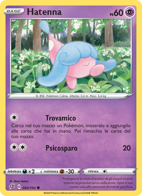 Hatenna 083/209 — Fragore Ribelle (Italian Pokémon TCG card)