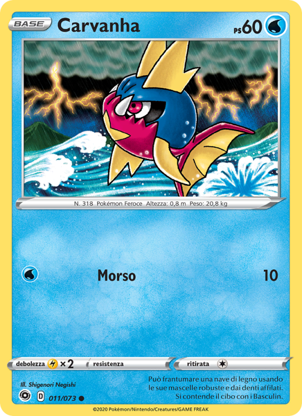 Carvanha 011/80 — Futuri Campioni (Italian Pokémon TCG card)