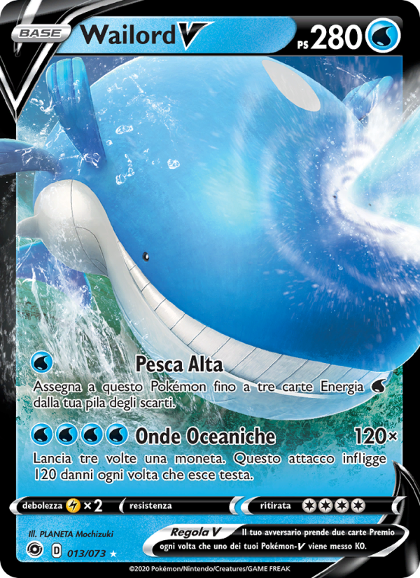 Wailord V 013/80 — Futuri Campioni (Italian Pokémon TCG card)