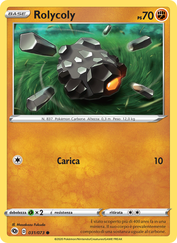 Rolycoly 031/80 — Futuri Campioni (Italian Pokémon TCG card)