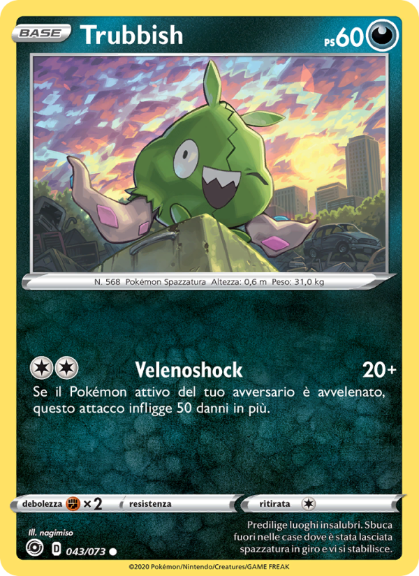 Trubbish 043/80 — Futuri Campioni (Italian Pokémon TCG card)