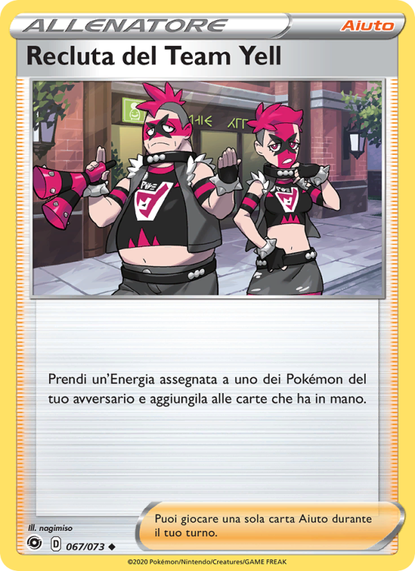 Recluta del Team Yell 067/80 — Futuri Campioni (Italian Pokémon TCG card)