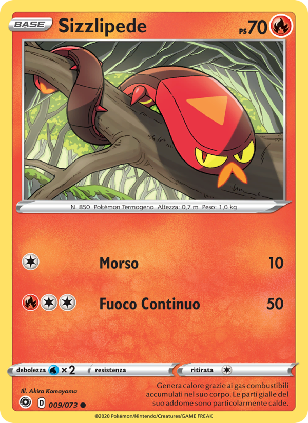 Sizzlipede 009/80 — Futuri Campioni (Italian Pokémon TCG card)