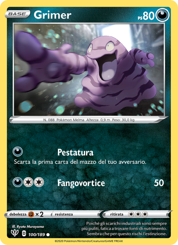 Grimer 100/201 — Fiamme Oscure (Italian Pokémon TCG card)