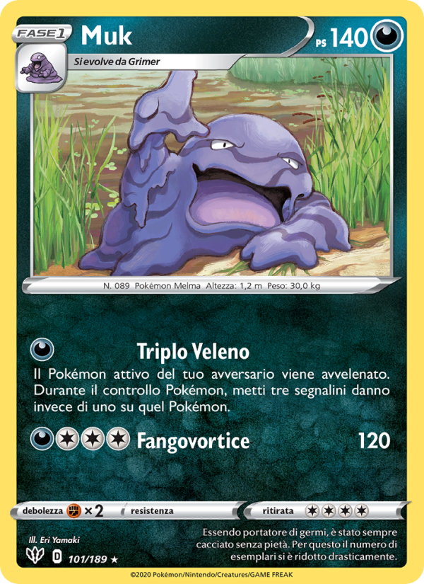 Muk 101/201 — Fiamme Oscure (Italian Pokémon TCG card)