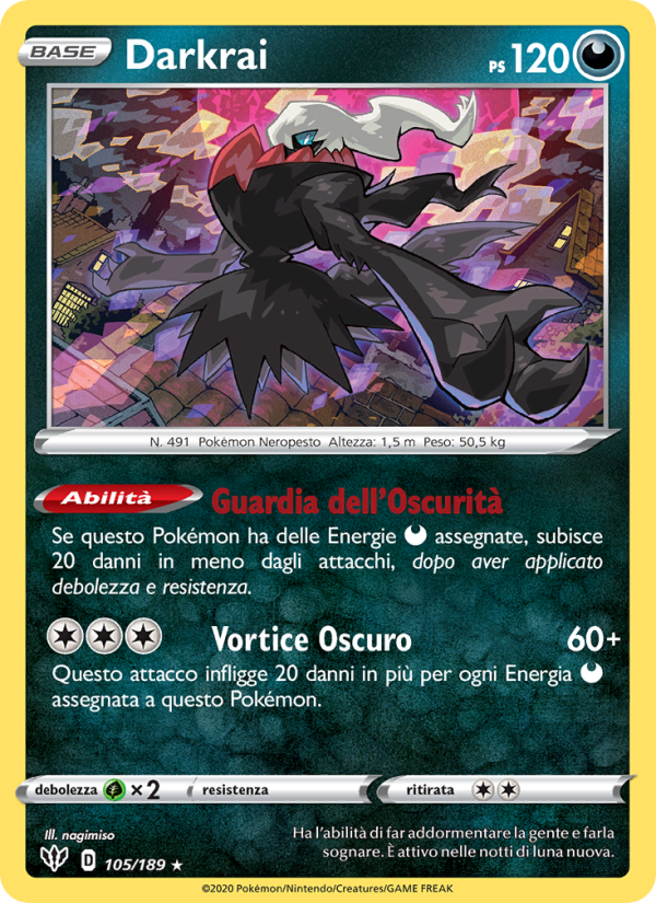 Darkrai 105/201 — Fiamme Oscure (Italian Pokémon TCG card)