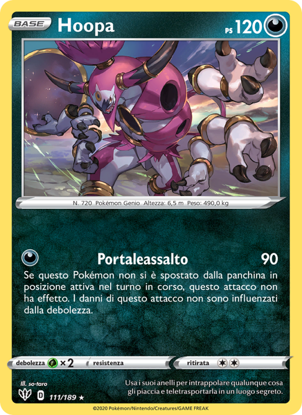 Hoopa 111/201 — Fiamme Oscure (Italian Pokémon TCG card)