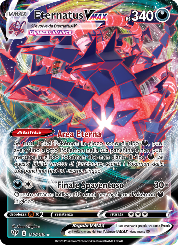 Eternatus VMAX 117/201 — Fiamme Oscure (Italian Pokémon TCG card)