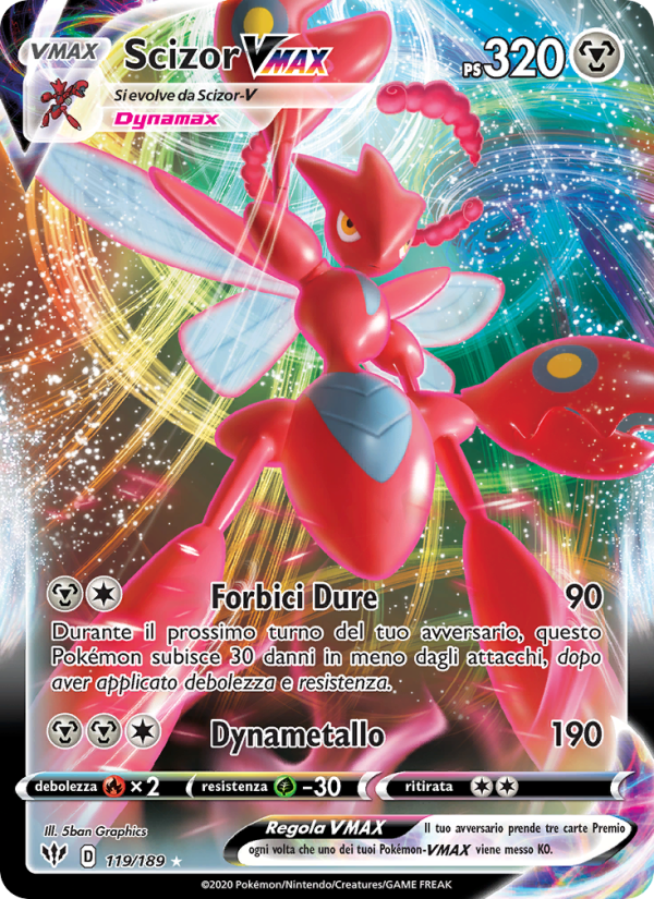 Scizor VMAX 119/201 — Fiamme Oscure (Italian Pokémon TCG card)