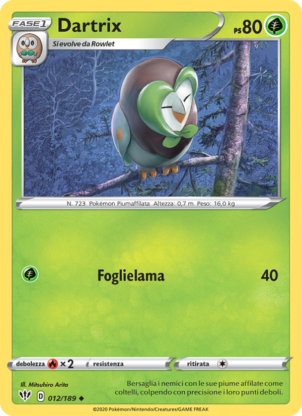 Dartrix 012/201 — Fiamme Oscure (Italian Pokémon TCG card)