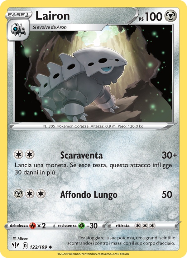 Lairon 122/201 — Fiamme Oscure (Italian Pokémon TCG card)