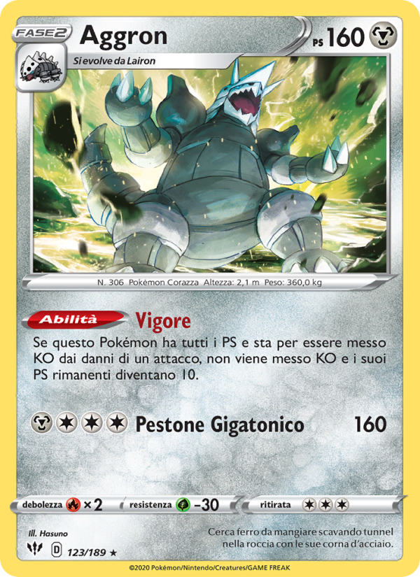 Aggron 123/201 — Fiamme Oscure (Italian Pokémon TCG card)