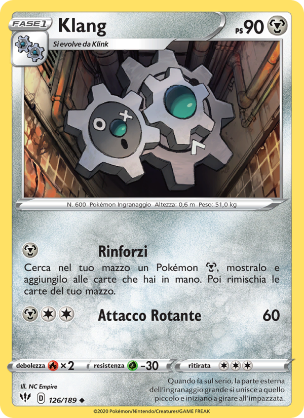 Klang 126/201 — Fiamme Oscure (Italian Pokémon TCG card)