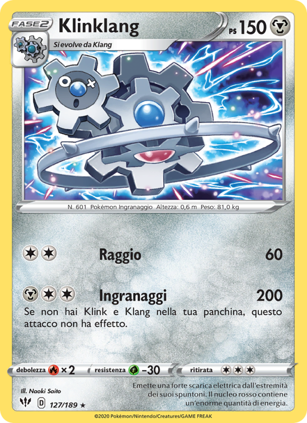 Klinklang 127/201 — Fiamme Oscure (Italian Pokémon TCG card)