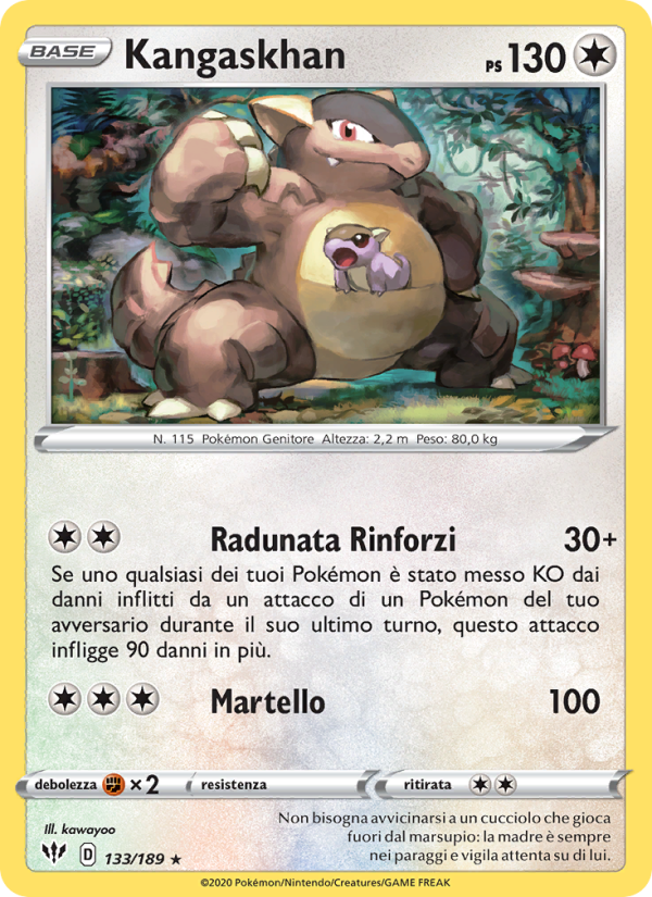 Kangaskhan 133/201 — Fiamme Oscure (Italian Pokémon TCG card)
