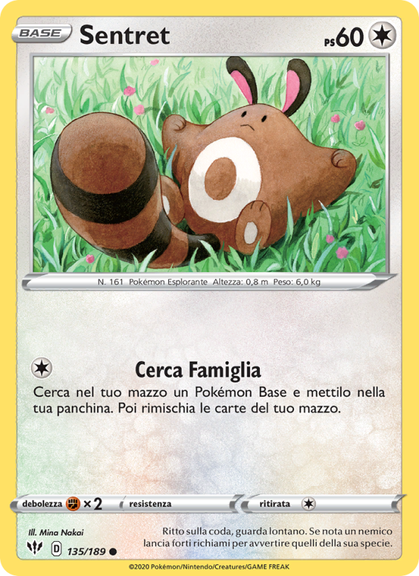 Sentret 135/201 — Fiamme Oscure (Italian Pokémon TCG card)