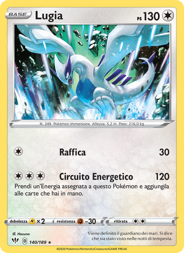 Lugia 140/201 — Fiamme Oscure (Italian Pokémon TCG card)