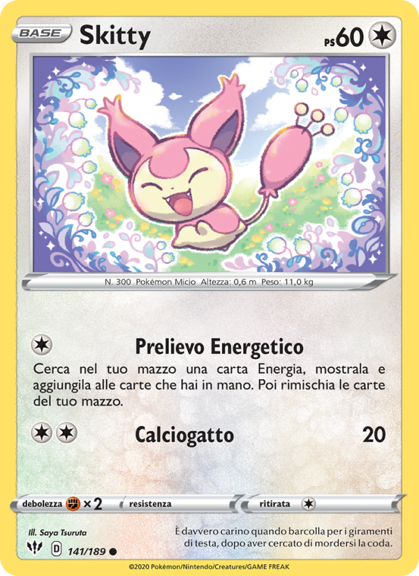 Skitty 141/201 — Fiamme Oscure (Italian Pokémon TCG card)