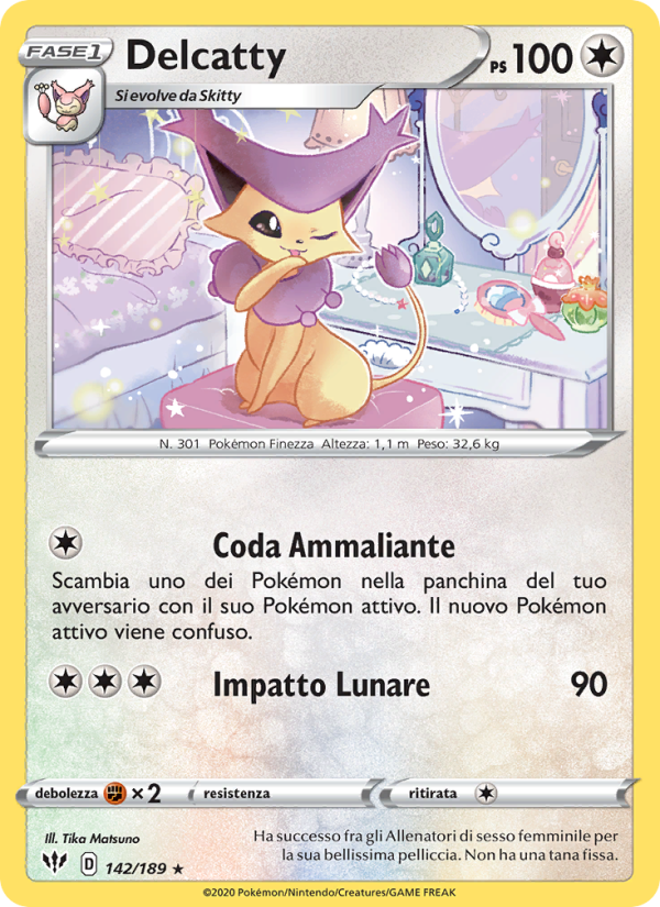 Delcatty 142/201 — Fiamme Oscure (Italian Pokémon TCG card)