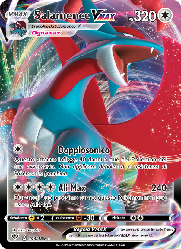 Salamence VMAX 144/201 — Fiamme Oscure (Italian Pokémon TCG card)
