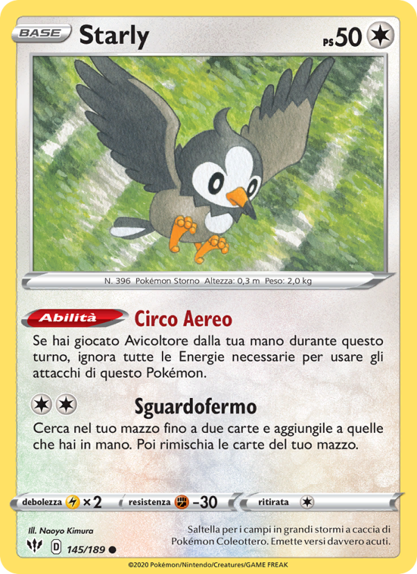 Starly 145/201 — Fiamme Oscure (Italian Pokémon TCG card)