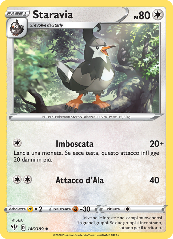 Staravia 146/201 — Fiamme Oscure (Italian Pokémon TCG card)