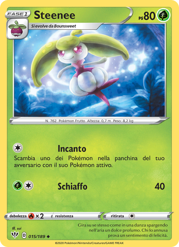 Steenee 015/201 — Fiamme Oscure (Italian Pokémon TCG card)