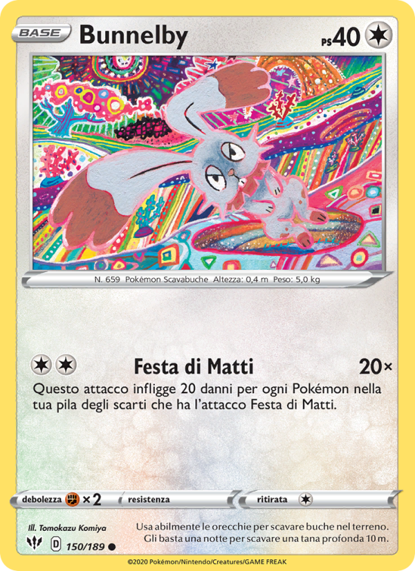 Bunnelby 150/201 — Fiamme Oscure (Italian Pokémon TCG card)