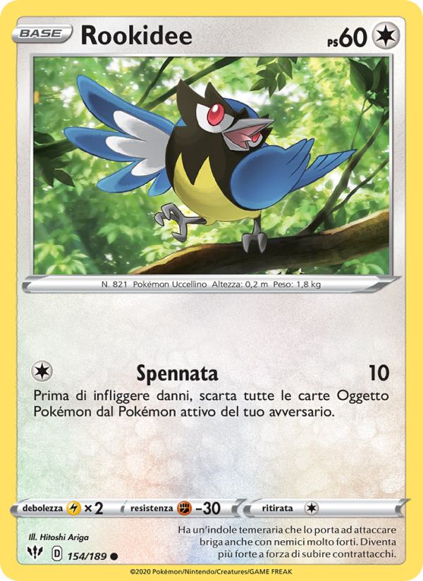 Rookidee 154/201 — Fiamme Oscure (Italian Pokémon TCG card)
