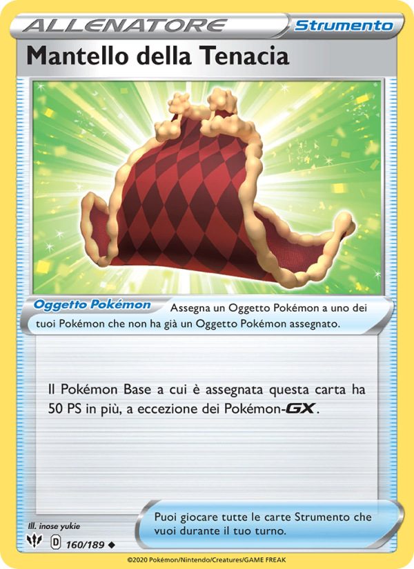 Mantello della Tenacia 160/201 — Fiamme Oscure (Italian Pokémon TCG card)