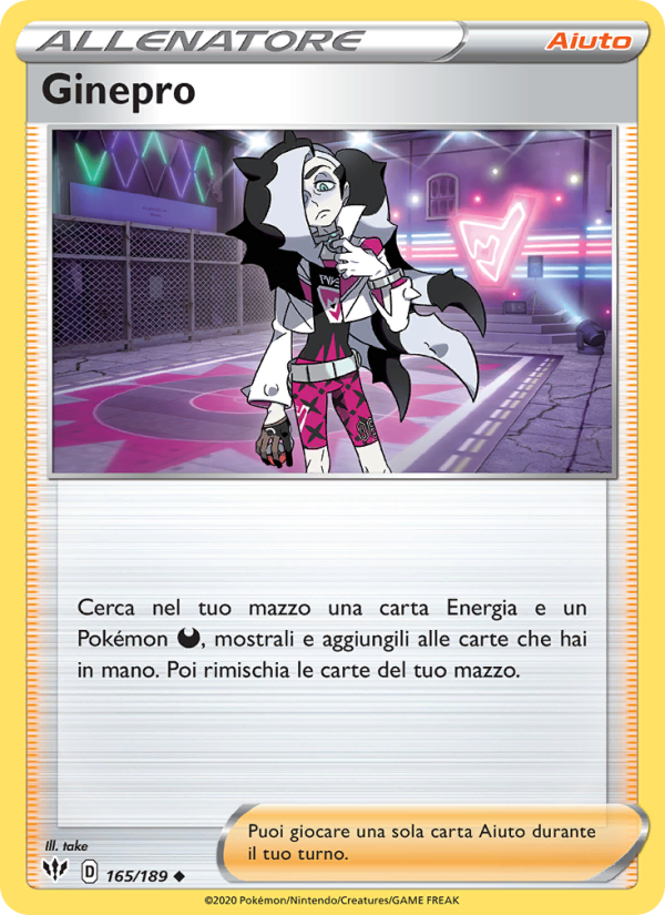 Ginepro 165/201 — Fiamme Oscure (Italian Pokémon TCG card)