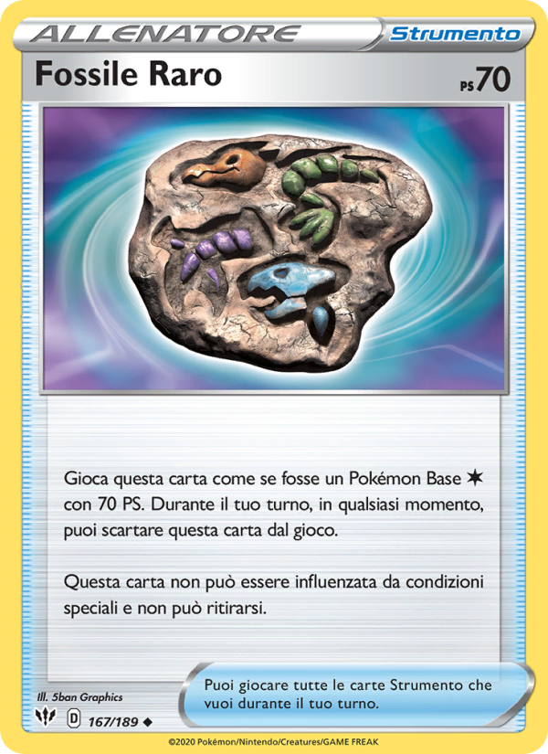 Fossile Raro 167/201 — Fiamme Oscure (Italian Pokémon TCG card)