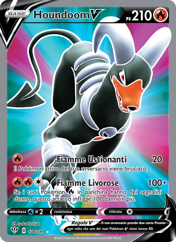 Houndoom V 178/201 — Fiamme Oscure (Italian Pokémon TCG card)