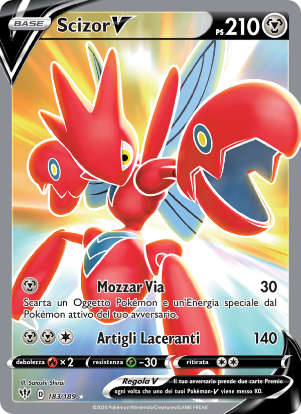 Scizor V 183/201 — Fiamme Oscure (Italian Pokémon TCG card)
