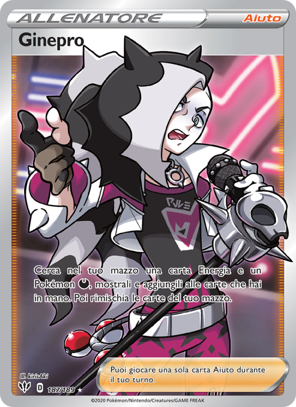 Ginepro 187/201 — Fiamme Oscure (Italian Pokémon TCG card)