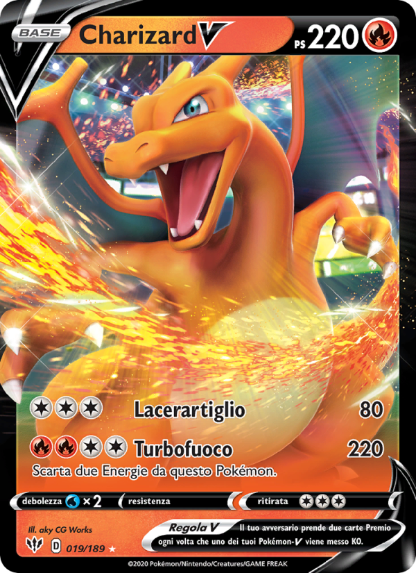 Charizard V 019/201 — Fiamme Oscure (Italian Pokémon TCG card)