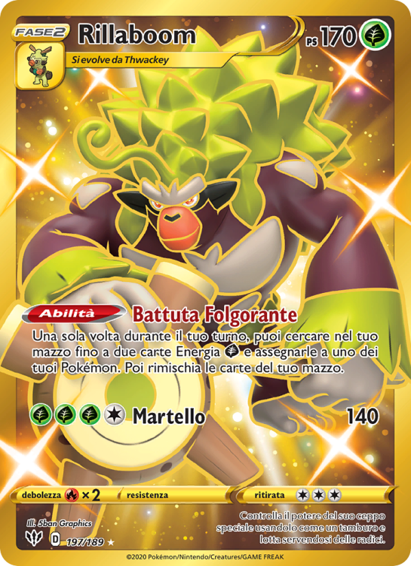 Rillaboom 197/201 — Fiamme Oscure (Italian Pokémon TCG card)