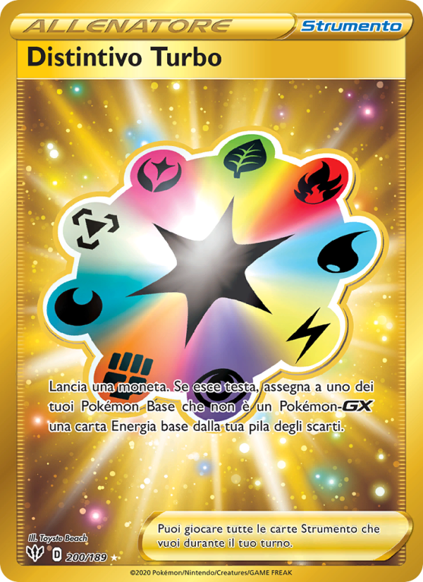 Distintivo Turbo 200/201 — Fiamme Oscure (Italian Pokémon TCG card)