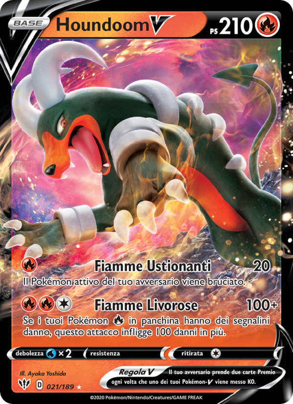 Houndoom V 021/201 — Fiamme Oscure (Italian Pokémon TCG card)