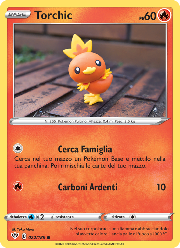 Torchic 022/201 — Fiamme Oscure (Italian Pokémon TCG card)
