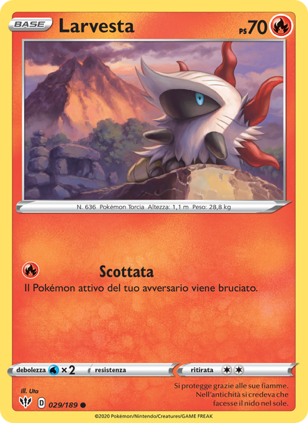 Larvesta 029/201 — Fiamme Oscure (Italian Pokémon TCG card)