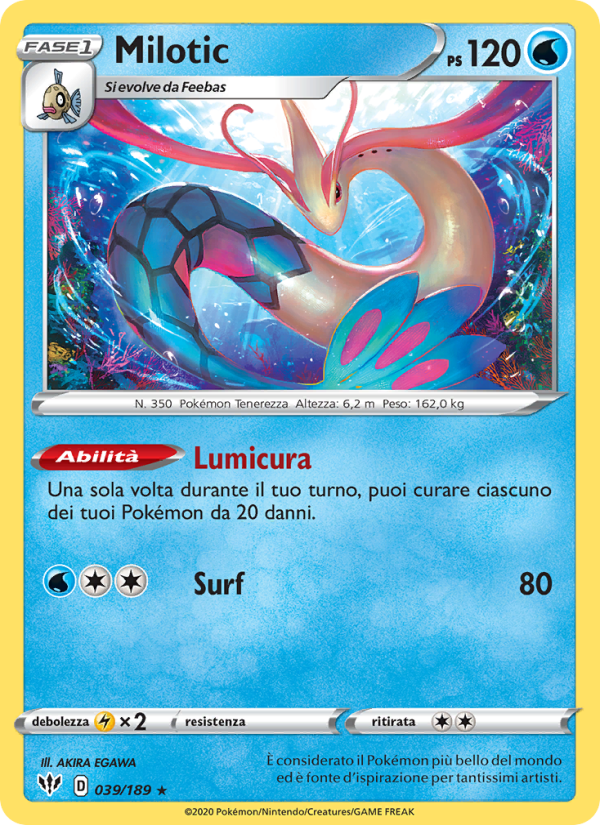 Milotic 039/201 — Fiamme Oscure (Italian Pokémon TCG card)