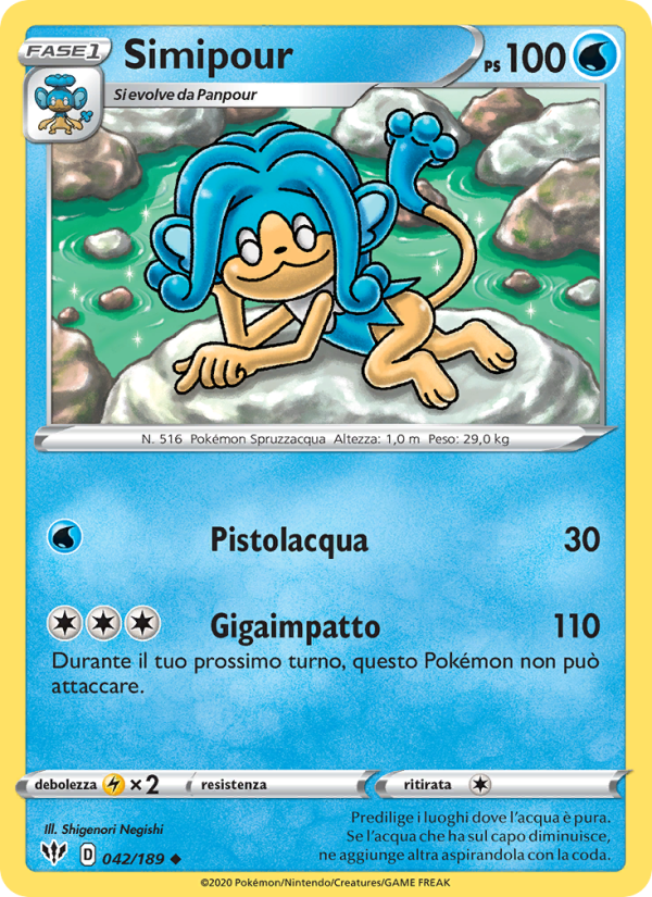 Simipour 042/201 — Fiamme Oscure (Italian Pokémon TCG card)